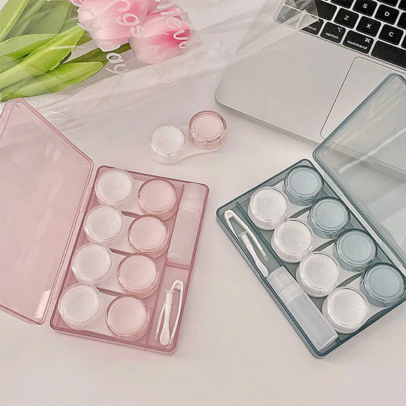 4-in-1 Tinted Transparent Contact Lens Storage Case
