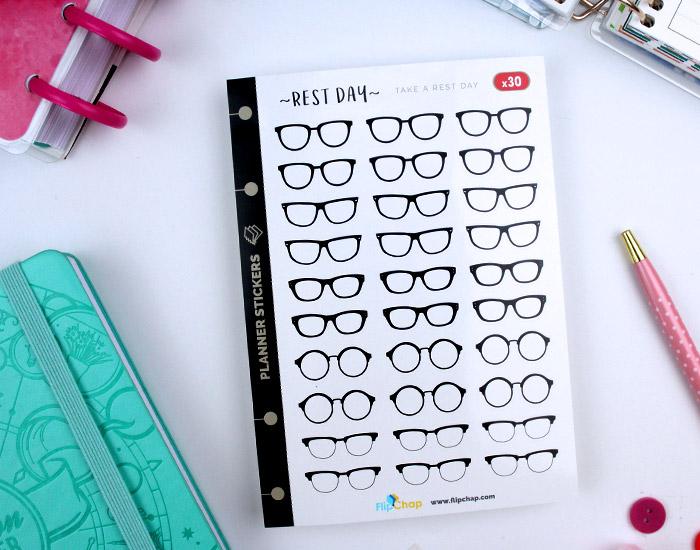 Classic Black Glasses Stickers - Image 2
