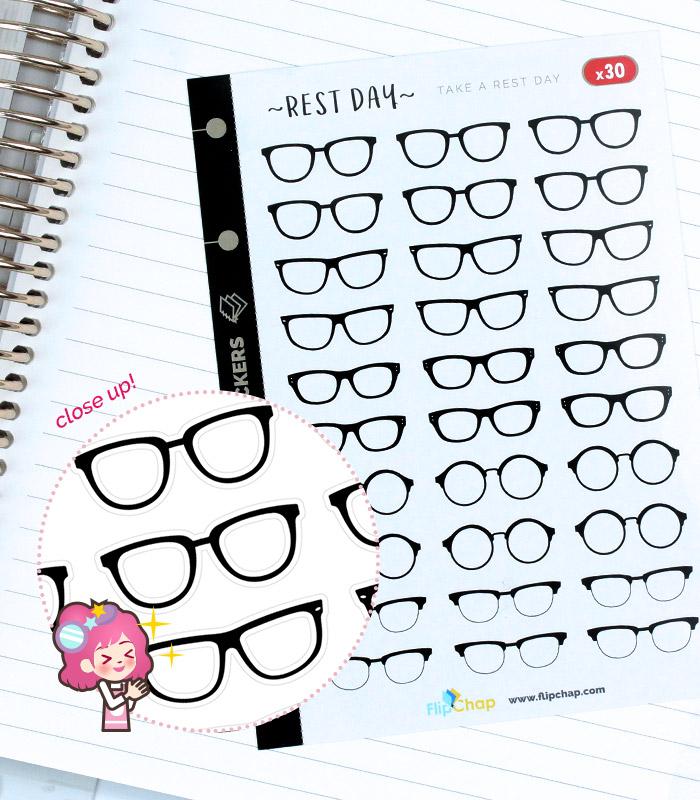 Classic Black Glasses Stickers - Image 3