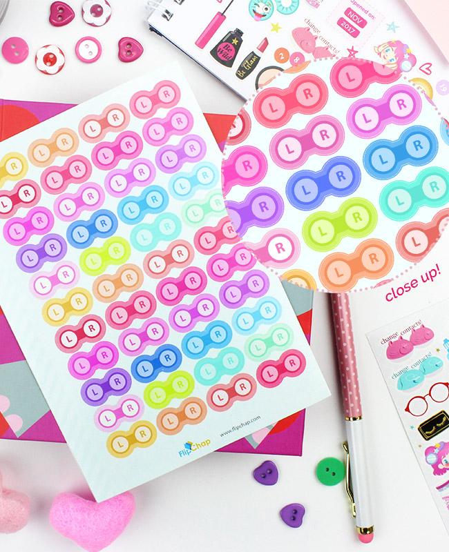 Colorful Contact Lens Case Stickers - Image 3