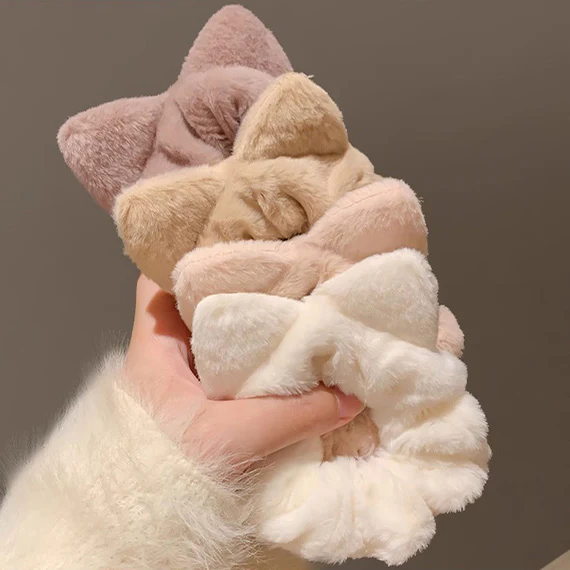 Fluffy Cat Ears Scrunchie - Image 2