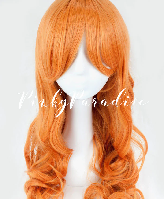 Tangerine Orange Long Curly 75cm - Image 2
