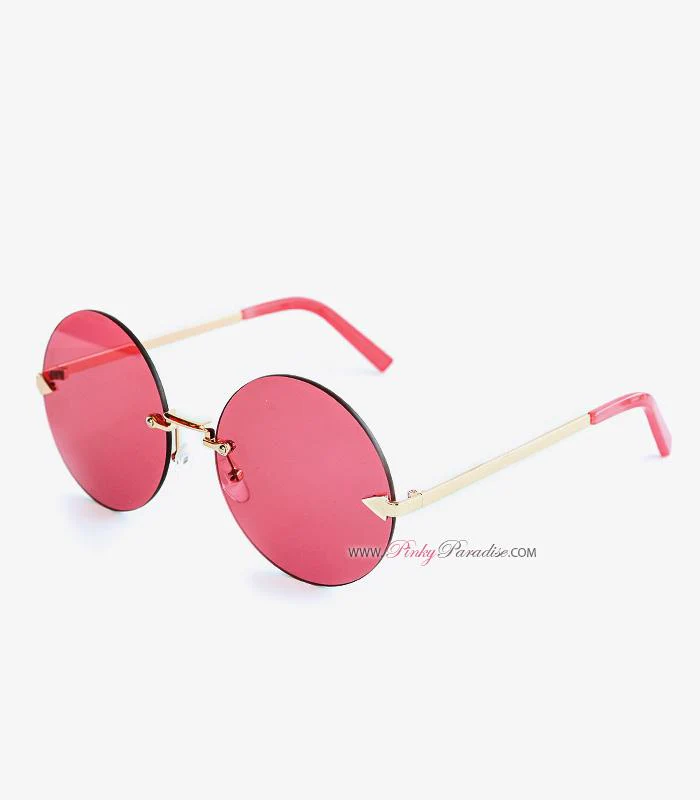 Hippie Rimless Round Sunglasses - Image 7