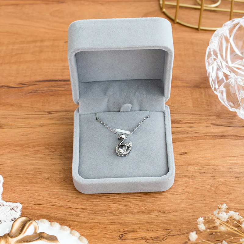 I Love You In 100 Languages Projection Necklace (Silver) - Image 21