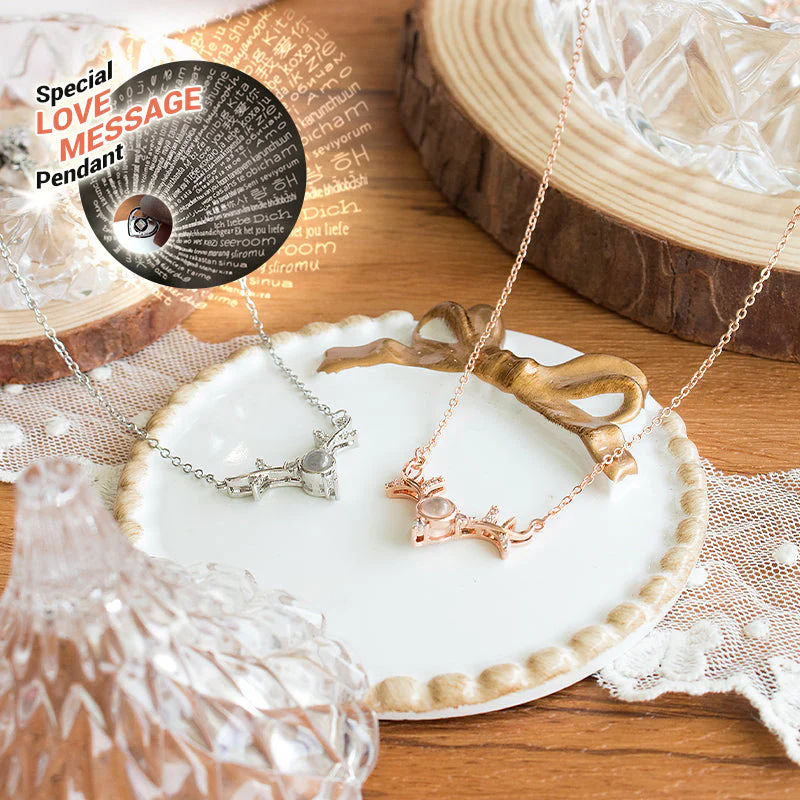 I Love You In 100 Languages Projection Necklace (Silver) - Image 3