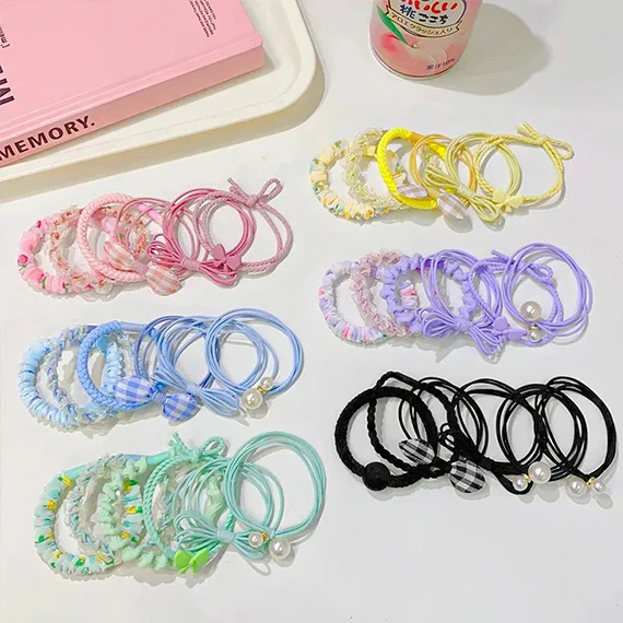Pastel floral Hair Tie Set