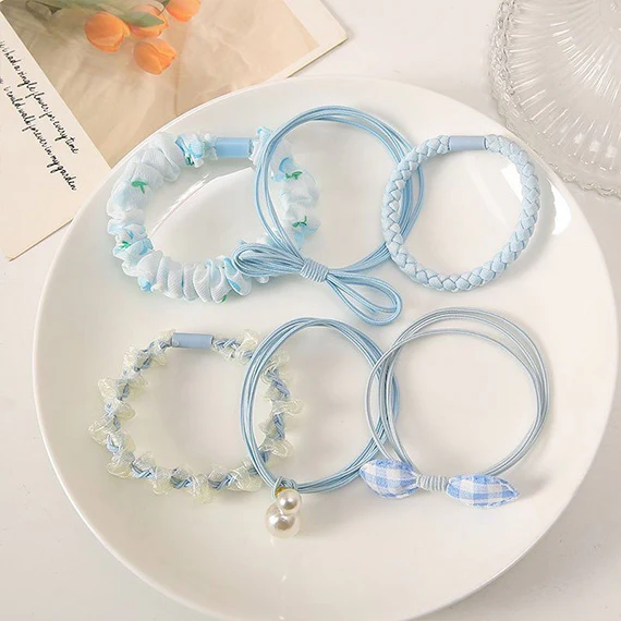 Pastel floral Hair Tie Set - Image 2