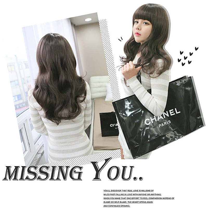 Premium Wig Missing You Volume Wave Straight Hair Wavy End (Cinnamon Brown) - Image 2