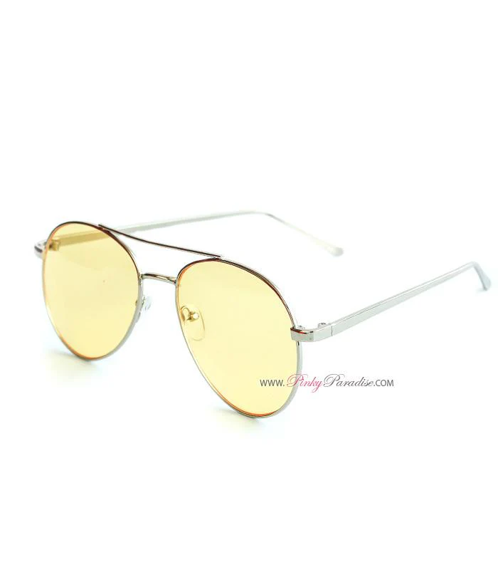 Retro Tinted Aviator Sunglasses - Image 8
