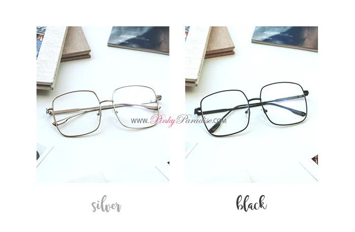 Square Metal Frame Clear Glasses - Image 5
