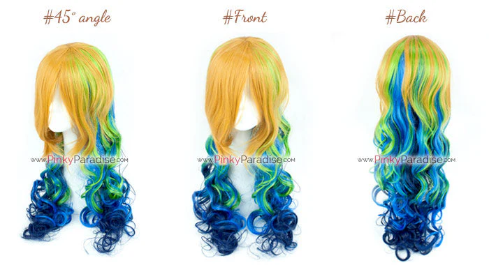 Tri Tone Golden Blonde Long Wavy 80cm - Image 5